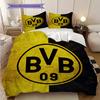 Borussia Dortmund logo Vzor Povlečení Přikrývka Sada Povlak na přikrývku Povlak na polštář Domácí Dekorace Dárek k narozeninám (1 * povlak na peřinu + 2 * povlak na polštář, bez jádra)