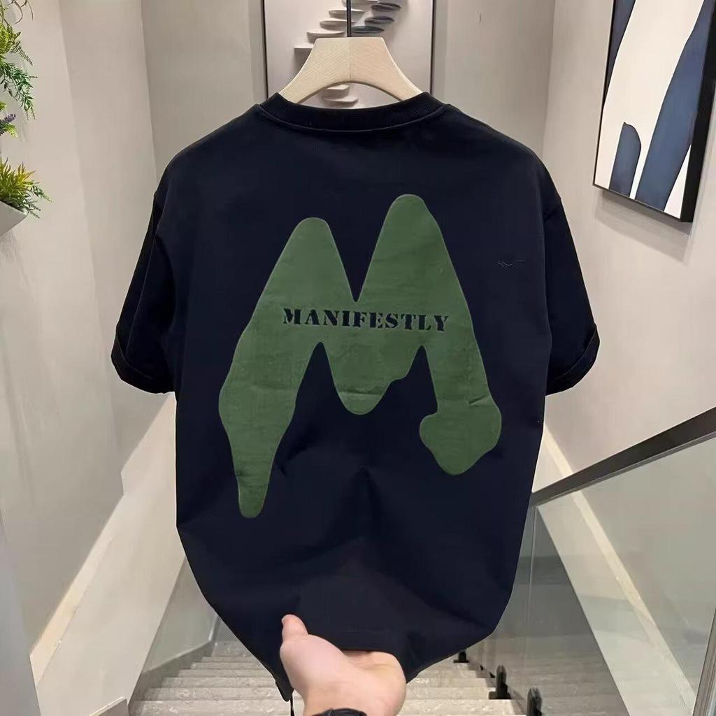 2024 Trendy Men's High-End Cotton Short-Sleeve T-Shirt: Casual, Loose, and Versatile Design