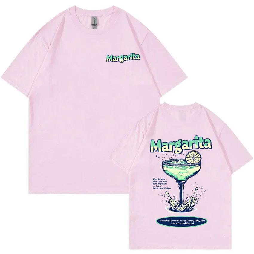 Lustiges Margarita Cocktail Print T-Shirt Herren Damen Mode Lässig Reine Baumwolle T-Shirts Sommer Unisex Vintage Übergroß Streetwear
