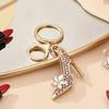 Keychain Pendant Sparkling Rhinestones High Heels Charm Key Chain with Lobster Clasp Electroplated Key Holder Bag Accessory