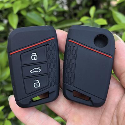 Silicone Car Key Case For Vw Volkswagen Passat B8 Taos Polo Tiguan For Skoda Kodiaq Fabia Karoq Octavia Seat Ateca Key Cover