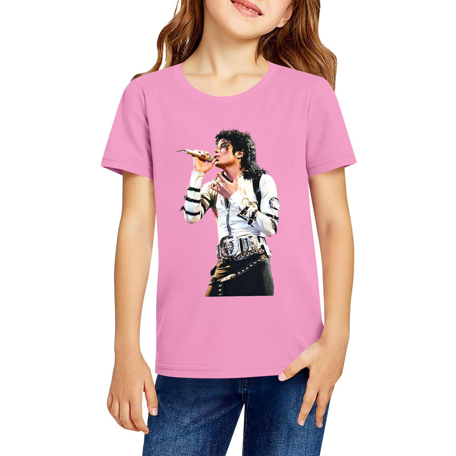 

Kids Casual Short Sleeve Graphic T Shirt Lightweight Comfortable Fit Soft Fabric Boys Girls Top 130 рожевий