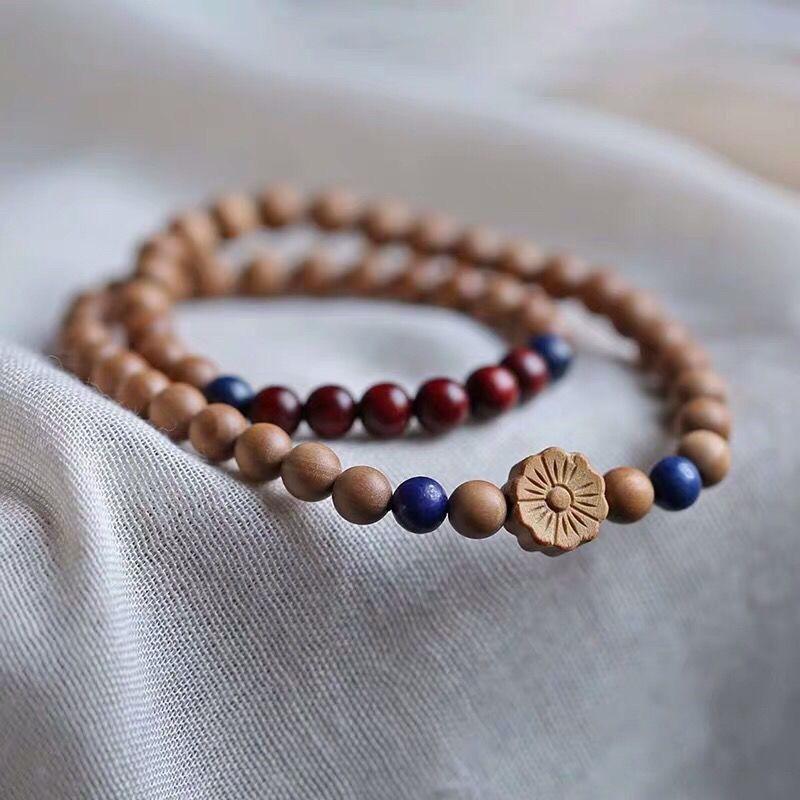 Old Mountain Sandalwood Bracelet6mm Women s bracelet0.6Old Mountain Sandalwood Buddhist Beads, Black and Red, Sinking in Water 6mm