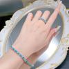 Xian Can Jewelry S925 Silver High Carbon Diamond Luxurious Aquamarine Bracelet