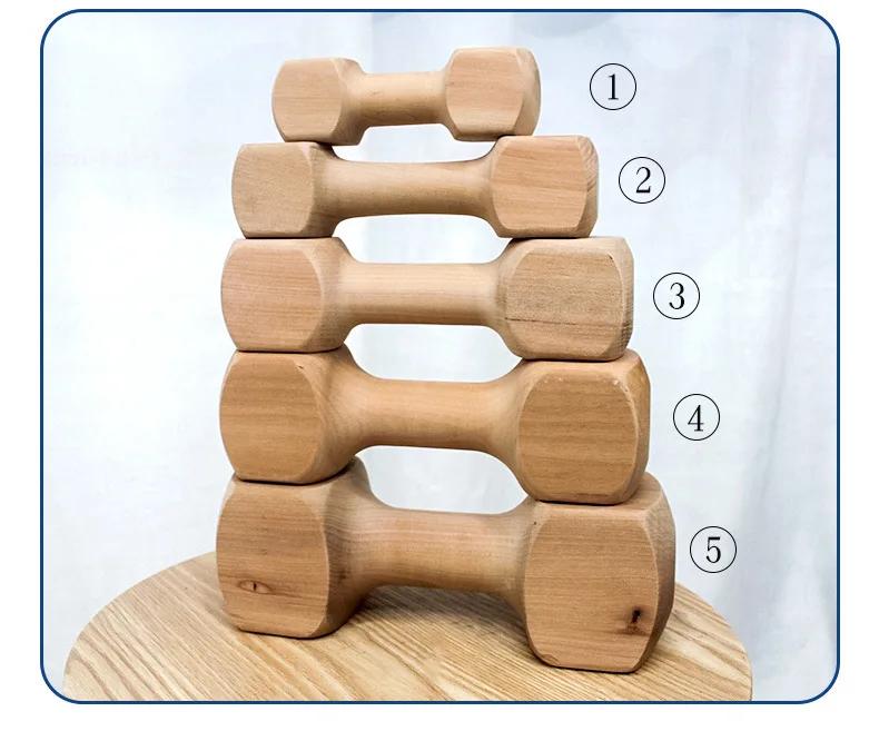 Safe and Durable Chew Dumbbell Dog Toy Durable Real Wood Dog Chew Bone Toy for Dogs