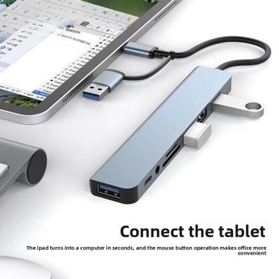 8-in-1 Type-C Docking Station Dual Head USB 3.0 Hub Multi-Function Adapter for Laptop PC MacBook