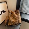 Sac à bandoulière mode grande capacité en cuir souple pour femme, été, rétro, texture commuting, sac sous-aisselle, sac décontracté