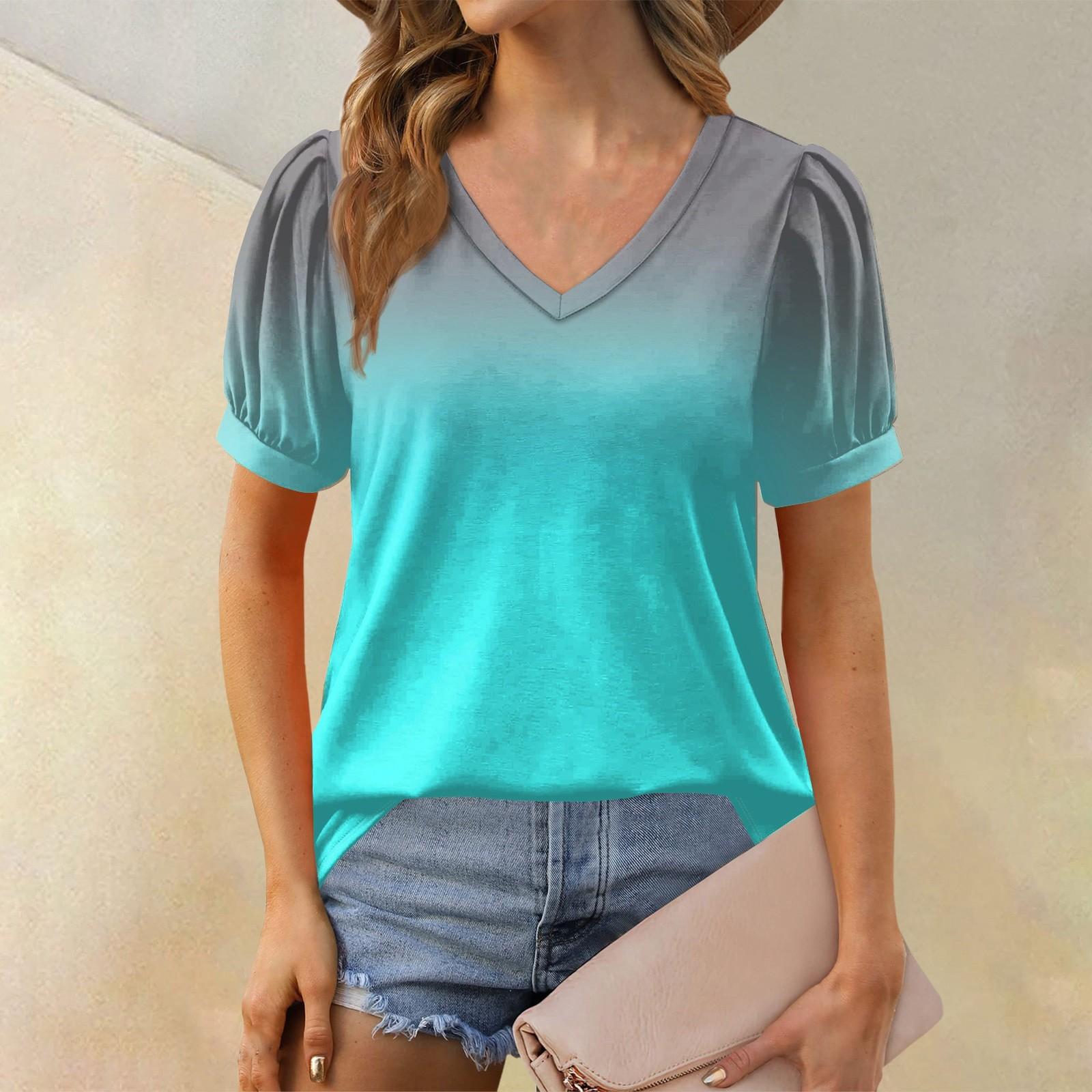

Женская модная футболка с коротким рукавом и V-образным вырезом, свободная повседневная футболка XL