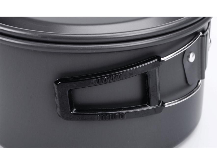 Outdoor Camping Cookware Set: Portable Teapot & Folding Cutlery