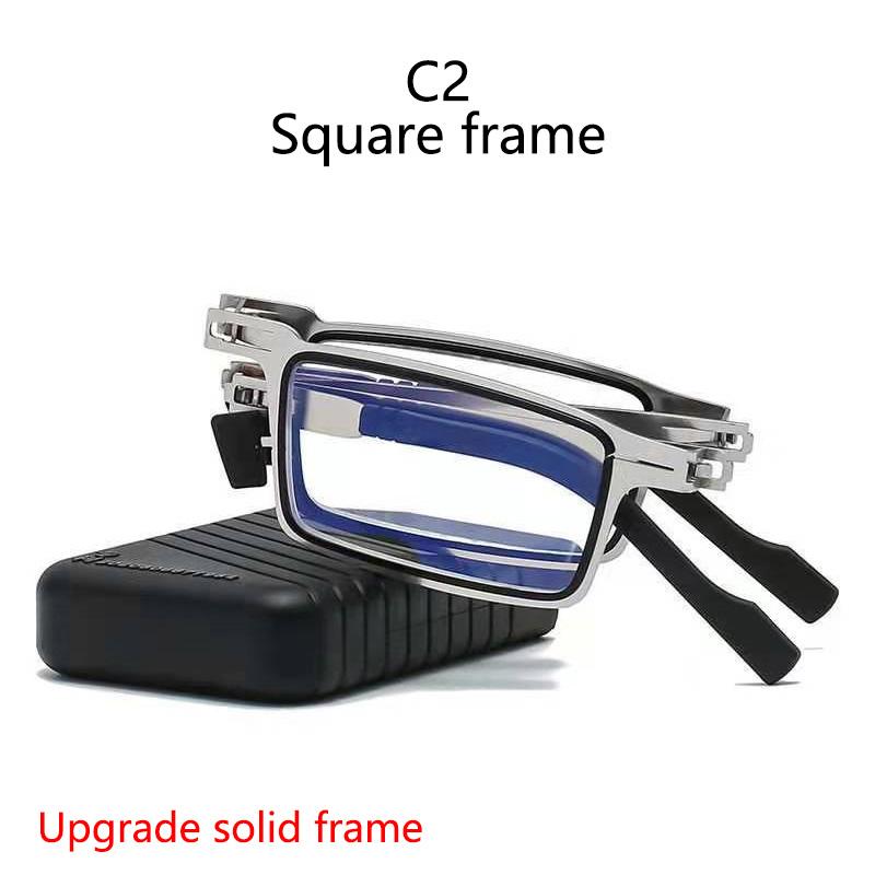 Fashionable Folding Reading Glasses for Ladies Small Frame Metal Glasses With Original Box Portable Black Men Farsighted Glasses +1 To +4