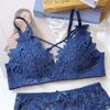 Youthful Lace Underwear Set: Wireless, Adjustable, Anti-Sagging, Side-Breasted Bra.