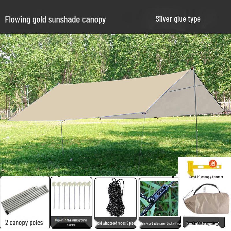 Heavy-Duty Black Oxford Cloth Tarp: Portable, Rainproof, Sunshade for Outdoor Camping, Picnic, Beach, Courtyard