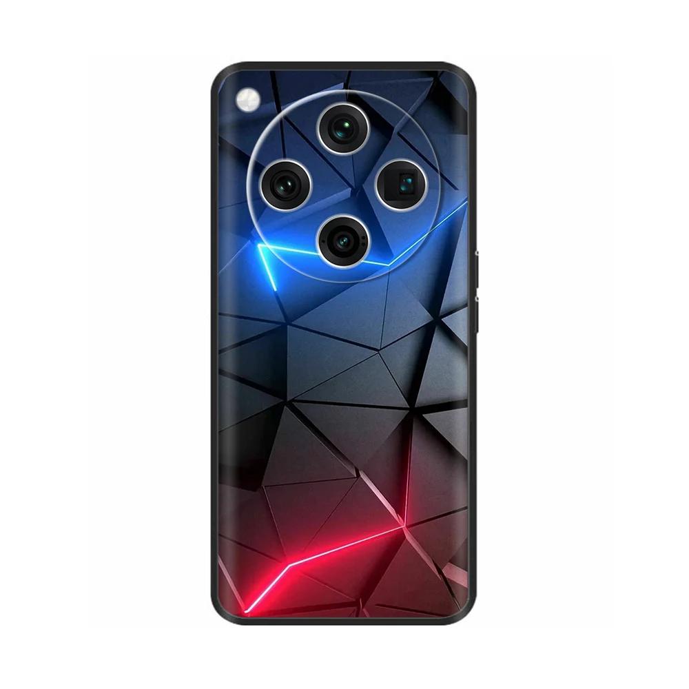 Painted Cover For Oppo Find X8 Pro Soft Black Silicon Back Cover Cases For Oppo Find X8 Findx8 Pro Shockproof Shell Cases Bumper