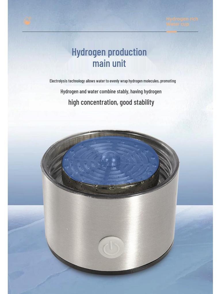 High-Concentration Hydrogen-Rich Water Cup with Electrolysis and Inhalation Features