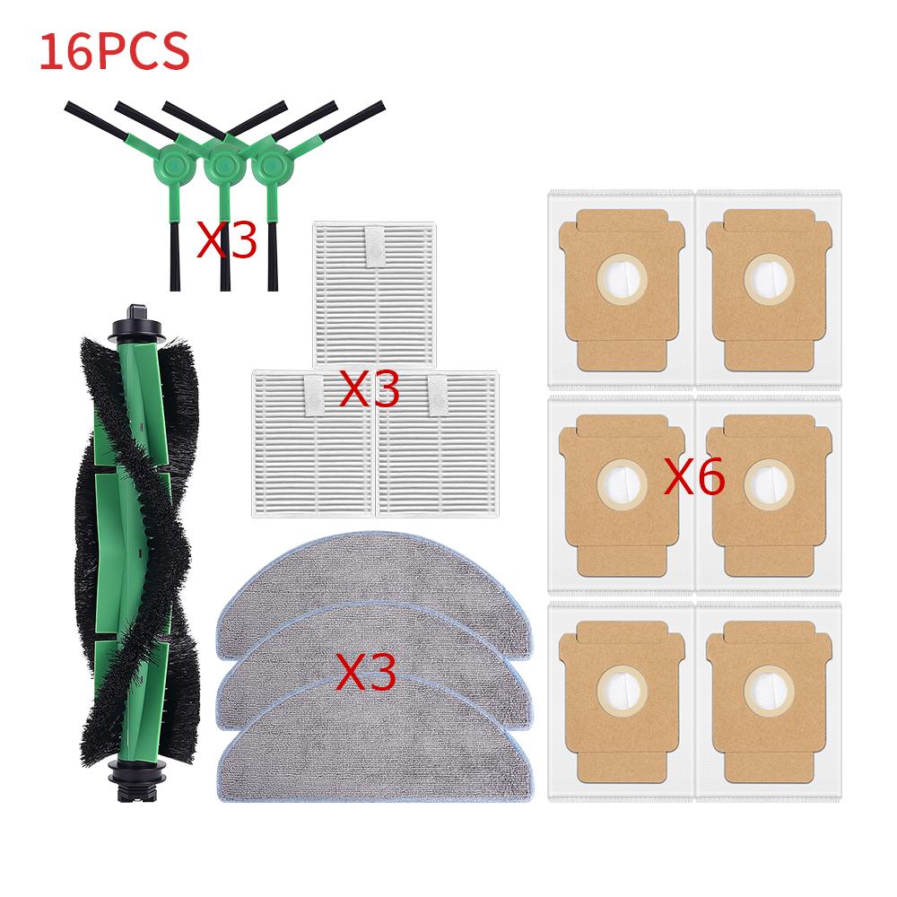 HEPA Filter, Mops, Dust Bag, Side Brush Parts for iRobot Roomba Combo Essential Robot Y1111/Y111111/Y111111/Y111611/Essential Va
