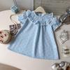 New Korean Style Girls' Short Sleeve Summer Dress with Bag - AXC036