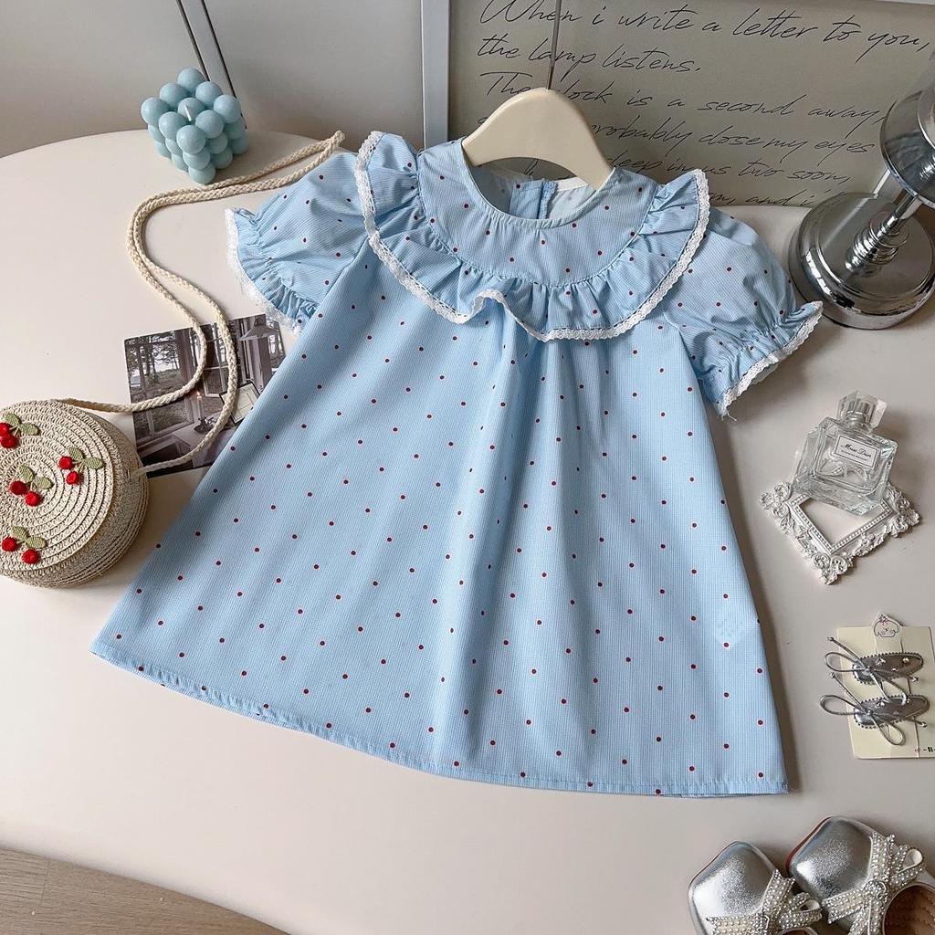New Korean Style Girls' Short Sleeve Summer Dress with Bag - AXC036