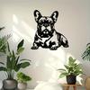 Metall Wandkunst Sitzende Französische Bulldogge Schwarz Minimalistisches Design Valentinstag Ostern Hochzeitsgeschenk Haus Terrasse Café Dekor