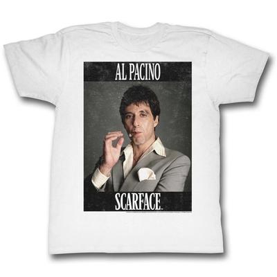 Adulto Unisex Al Pacino Scarface (1983) Maglietta da Uomo 100% Cotone con Foto Incorniciata del Film Tony Montana Top