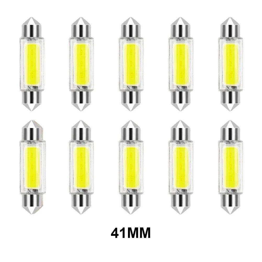 10Pcs31mm 36mm 39mm 41mm C5W C10W LED Bulb Canbus Festoon Auto White Led Car Interior Light Dome Reading License Plate Lamp 12V