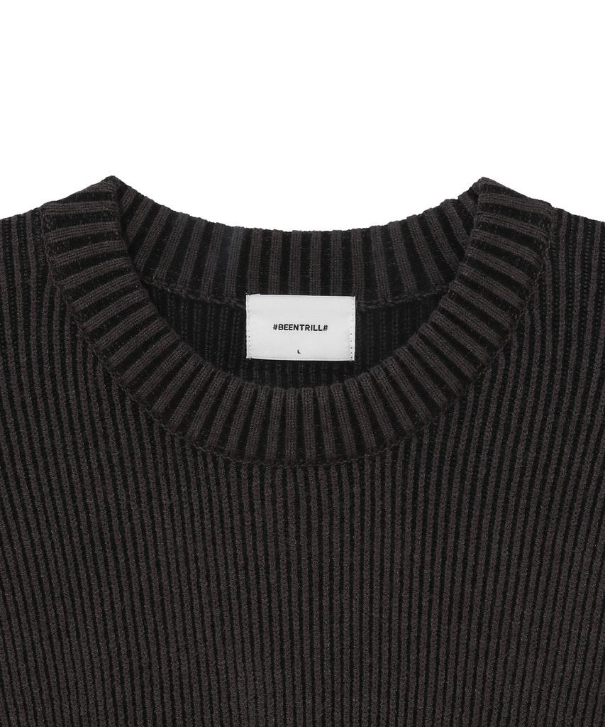 BEENTRILL Hashtag Basic Two-Tone Knit (Charcoal)