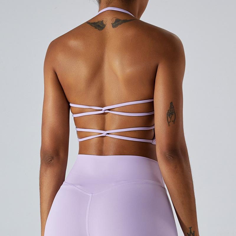 New Sexy Neck Hanging Sports Vest Women'S Yoga Bra Quick Drying Beautiful Back Running Fitness Bra Yoga Suit