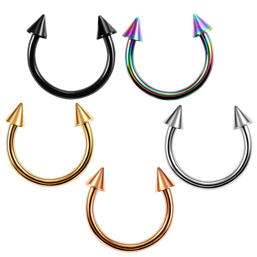1PC G23 Titanium Nose Rings Lip Eyebrow Piercings Ear Septum Helix Cartilage Piercing Labret Nariz Septum Piercings Body Jewelry