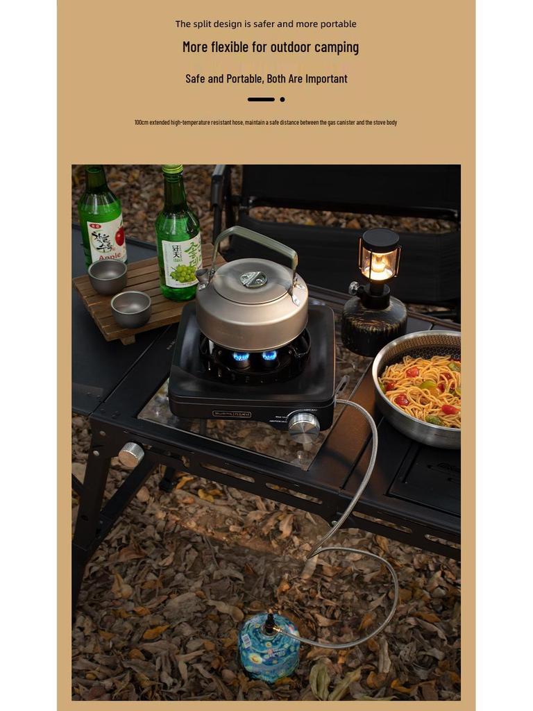 BubiKe Outdoor 8000W Portable Split-Type Camping Stove with Voltage Stabilization for Tea Brewing and Hot Pot.