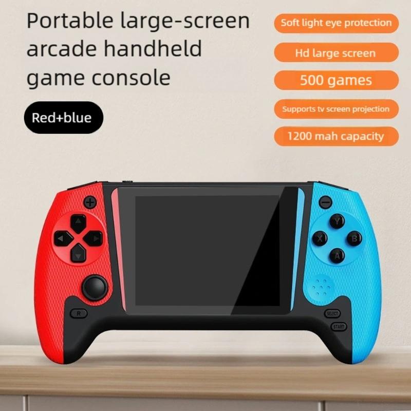 ABS Handheld Gaming Device with 3.5inch Display Single/Double Player Mode Joystick and Preloaded 500 Retro Game