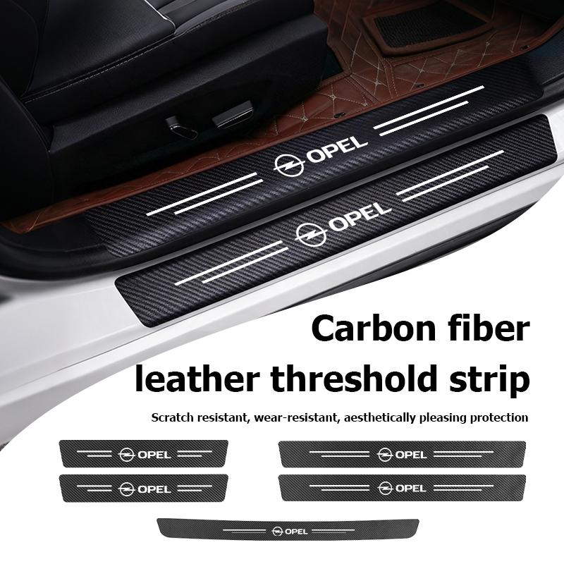 Car Door Threshold Strip Door Sill Protector Carbon Fiber Sticker For Opel Corsa Mokka Astra Cascada Adam Insignia Meriva Vectra