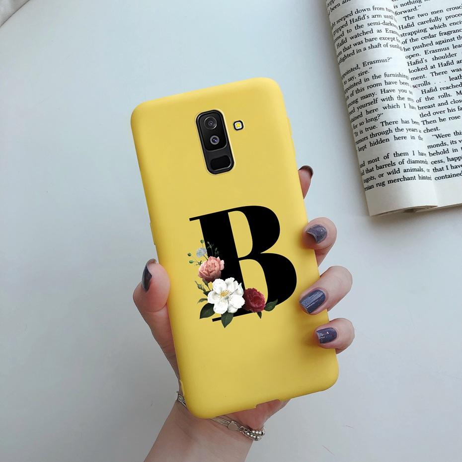 for Samsung Galaxy A6 2018 phone case A600 A600F for Samsung A6 a 6 plus 2018 A605 A605F A6plus case Beautiful 26 Letters cover
