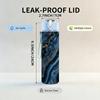 1PC Dark Black Blue Gold Vein Agate Marble Art 750ml Color Plastic Sports Water Bottle Leakproof Flip Straw Lid Suitable for Sports Office Home Use