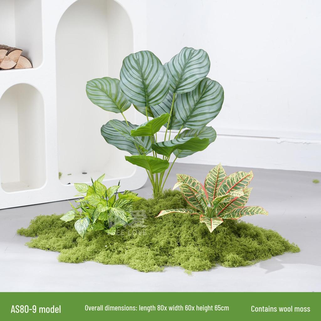 Luxury Faux Green Plant and Flower Decor - Indoor Moss and Grass Clusters for Elegant Landscaping.