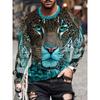 Men's Long Sleeve T-Shirt Autumn New 3d Print Animal Leopard Graphics T Shirts Spring Casual Hip Hop Tops Men Oversize Clothing