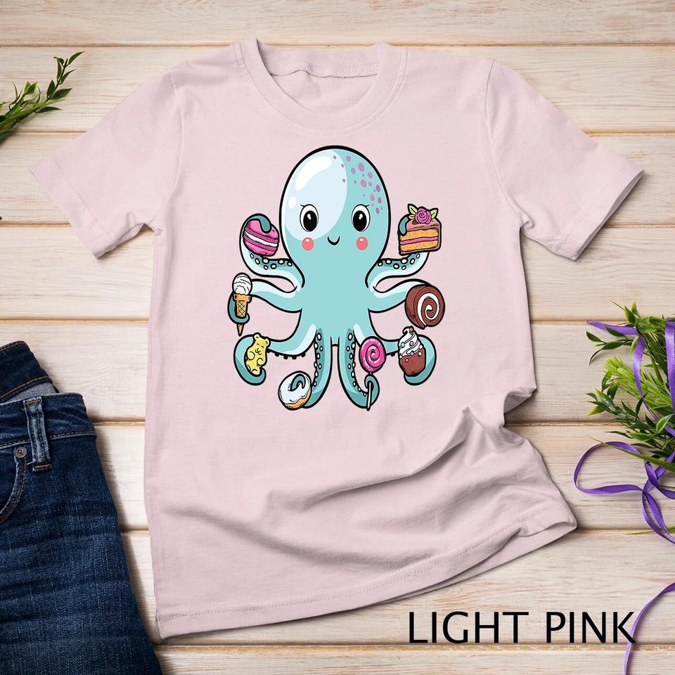 Octopus Octopus Cake Tentacles Marine Animals Children Unisex T-shirt 6 4XL