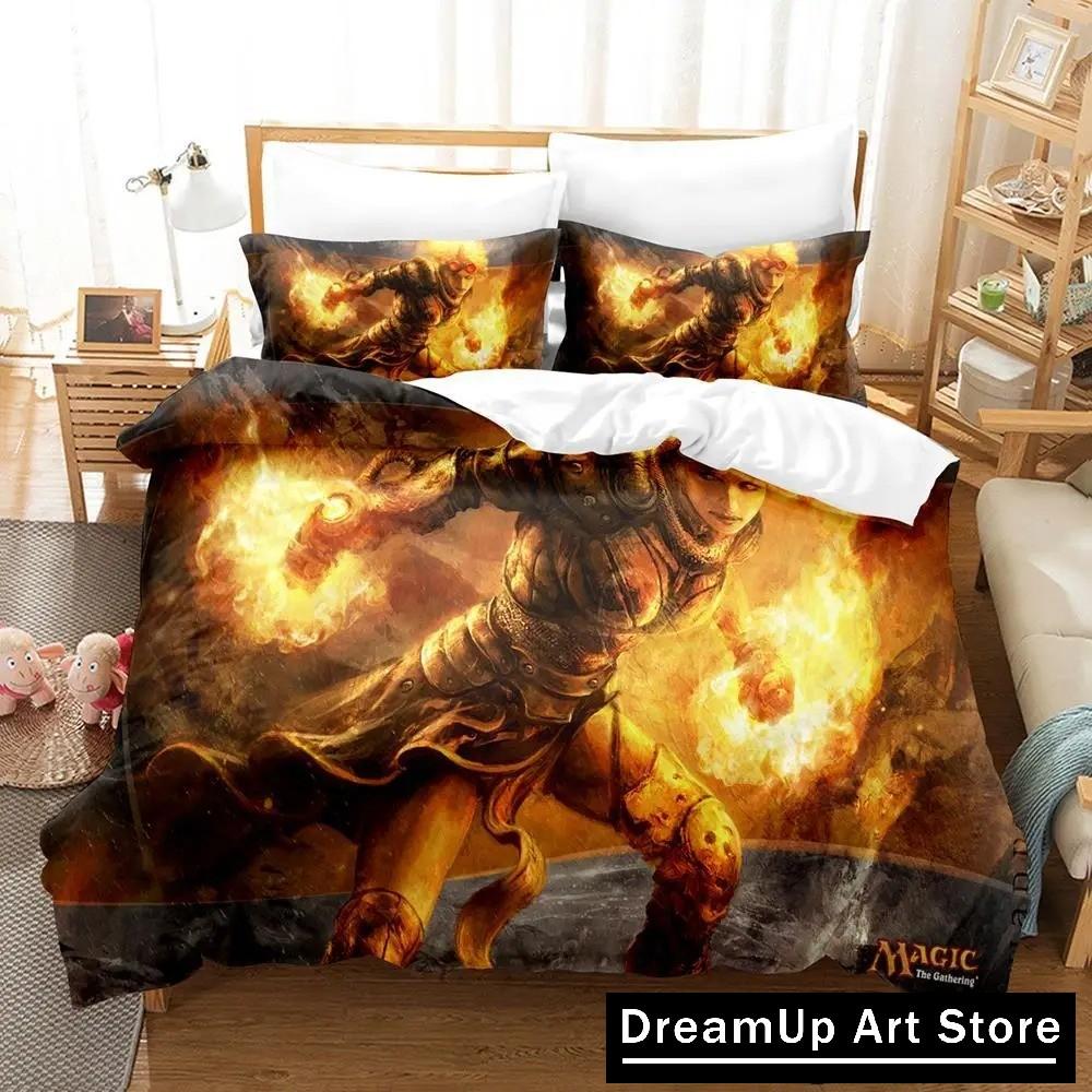 3D M-Magic The Gathering Bedding Set Quilt Cover Bed Cover with Pillowcase Twin Single Queen King Size Boys Adult Home Textile