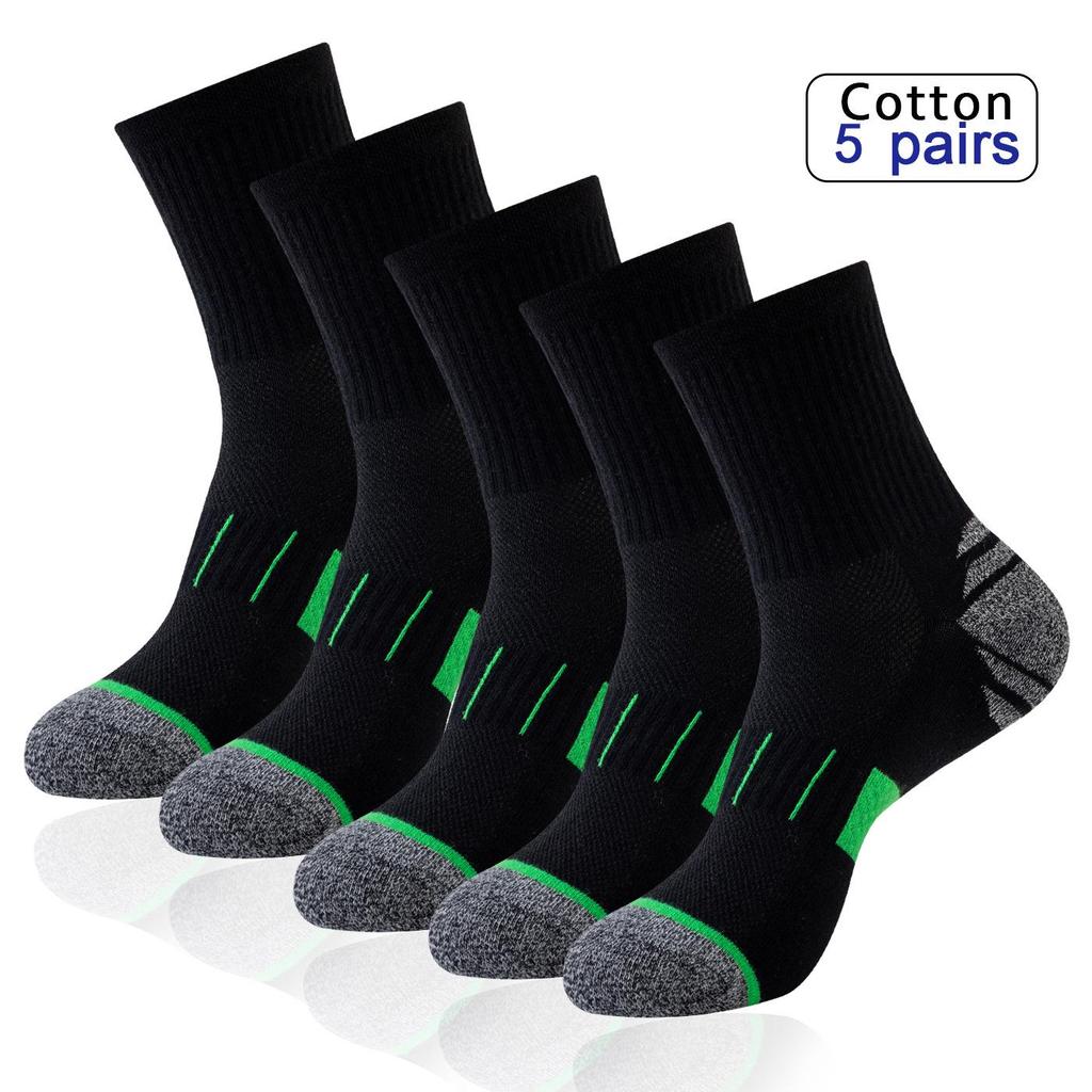 Men's Performance Sports Socks: Running, Non-slip, Sweat-wicking, Mid-calf, Breathable Cotton, Basketball.
