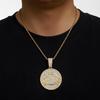 New Creative Round Shield Pattern Pendant, European and American Hip Hop Trendy Men's Pendant Necklace