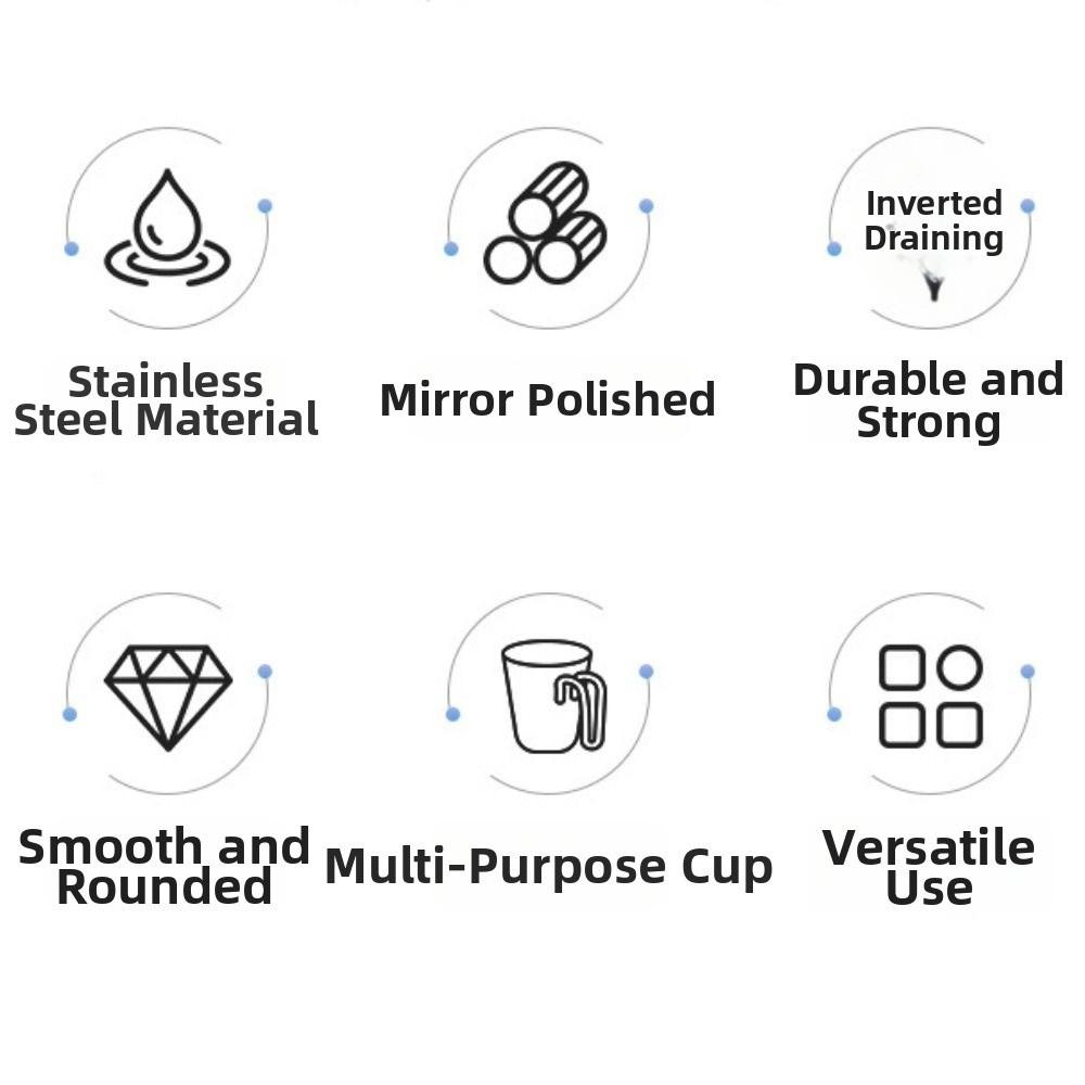 Stainless Steel Toothbrush Storage Cup Minimalist Tooth Brushing Cup Easy Clean Rinse Cup Couple