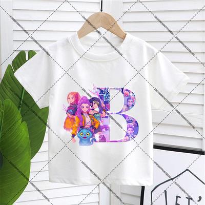 KPop Lovci démonů Dětské pulovrové tričko Kreslená postavička Písmena A-Z Krátký rukáv Letní tričko Dívčí Bavlna Ležérní Volné oblečení