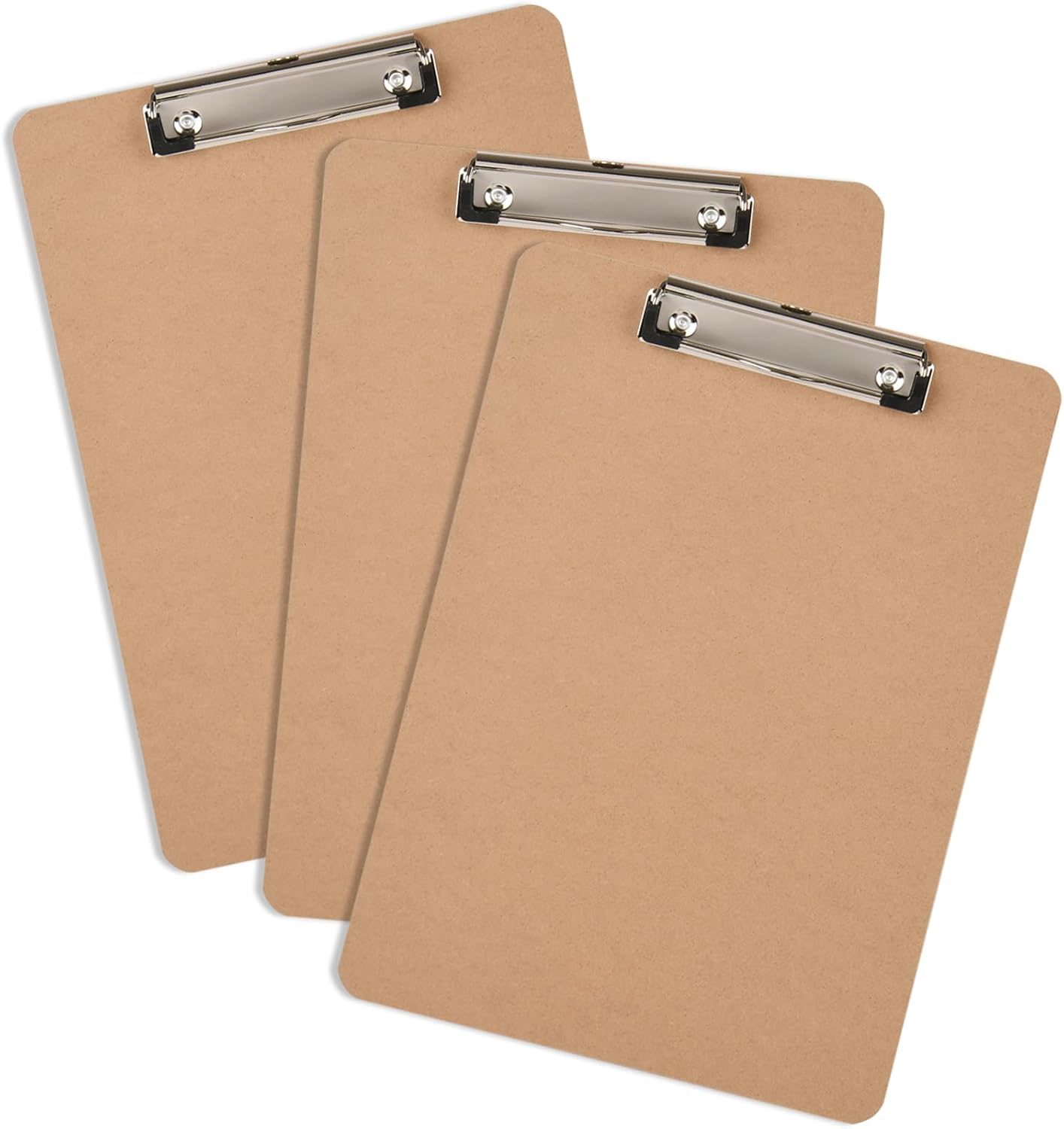 

3 Pack Hardboard Office Clipboard, A4 Letter-Size Clipboard with Low Profile Clip, Wood Clipboards for Office, School Supplies
