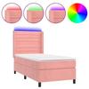 VidaXL Slat Bed Base with Mattress and LEDs, Upholstered Bed, Single Bed, Adult Bed for Indoor Bedroom, 3139594