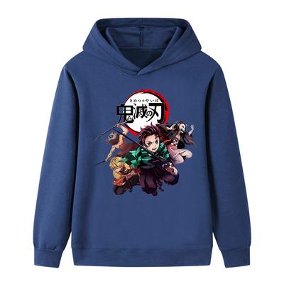 B095 Kinderen Jongens Meisjes Kimetsu No Yaiba Print Katoen Lange Mouwen Hoodie