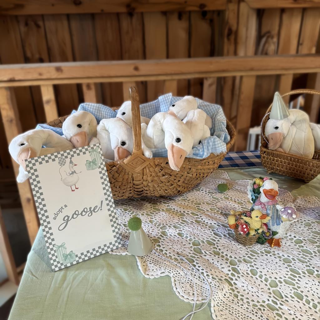 4-12Pcs One Silly Goose Stuffed Animal Plush Toy 9.8 Inch Goose Plush Soft Toy For Baby Shower Birthday Party Favors Gifts