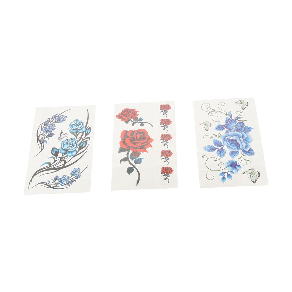 Mains Bras Jambe Fleurs Roses Noires Tatouage Temporaire Femmes Autocollants Tatouage Stickers Art Corporel Tatouage Faux