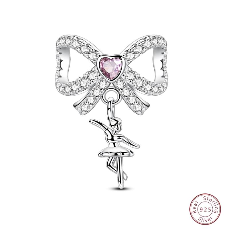 New Original Charm Bead Pendants Copper Crown Strawberry Perfume Gold Bow Fit Bracelet Necklace Women Jewelry