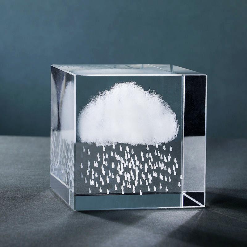 Rainy Cloud Crystal Desk Ornament: Mood-Boosting Gift for Girls