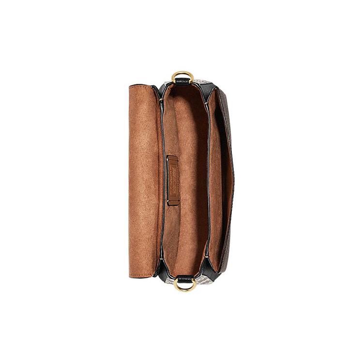 New COACH Grace Artificial Leather Bonded Sheepskin Shoulder Bag Portable Crossbody Bag Shoulder Bag Women's Brown & Red CC066-IMOSN