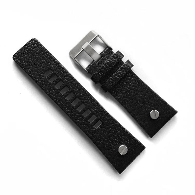 

TOP Watchband for DIESEL DZ7313 DZ7333 DZ7311 DZ7371 Watch Strap Cow Leather with Gold Rivet 22 24 26 27 28 30mm Genuine Leather 22mm
