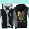 Attack Anime On Titan Winter Zipper Jacket Freedom Wings Sweatshirts Hoodie